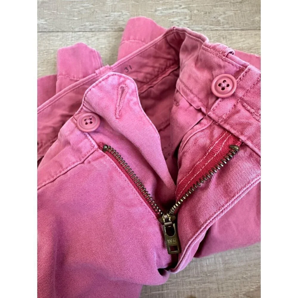J. Crew Stanton Pink Cotton Twill Shorts 31 Classic Fit Casual Summer Wear